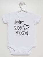 jestem super wnuczką body z krótkim rękawem kolor biały 067