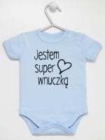 jestem super wnuczką body z krótkim rękawem kolor błękitny 067