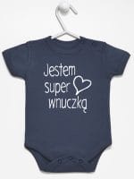 jestem super wnuczką body z krótkim rękawem kolor granatowy 067