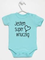 jestem super wnuczką body z krótkim rękawem kolor miętowy 067