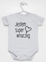 jestem super wnuczką body z krótkim rękawem kolor szary 067
