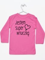 jestem super wnuczką koszulka z długim rękawem kolor ciemny różowy 067