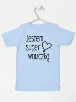 jestem super wnuczką koszulka z krótkim rękawem kolor błękitny 067
