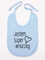 jestem super wnuczką śliniak niemowlęcy kolor błękitny 067 jestem super wnuczką śliniak niemowlęcy kolor błękitny 067
