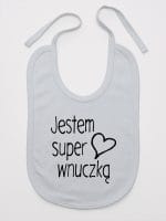jestem super wnuczką śliniak niemowlęcy kolor szary 067 jestem super wnuczką śliniak niemowlęcy kolor szary 067