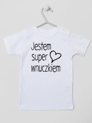 jestem super wnuczkiem koszulka z krótkim rękawem kolor biały 068