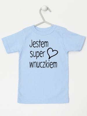 jestem super wnuczkiem koszulka z krótkim rękawem kolor błękitny 068