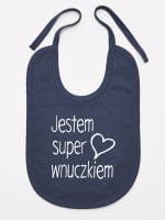 jestem super wnuczkiem śliniak niemowlęcy kolor granatowy 068