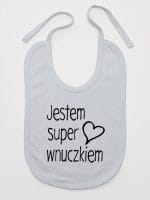 jestem super wnuczkiem śliniak niemowlęcy kolor szary 068