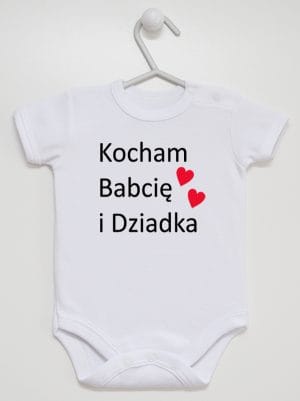 kocham babcię i dziadka body z krótkim rękawem kolor biały 002