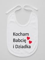 kocham babcię i dziadka śliniak niemowlęcy kolor biały 002