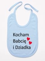 kocham babcię i dziadka śliniak niemowlęcy kolor błękitny 002