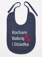 kocham babcię i dziadka śliniak niemowlęcy kolor granatowy 002