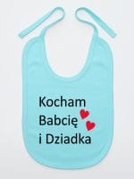 kocham babcię i dziadka śliniak niemowlęcy kolor miętowy 002