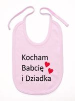 kocham babcię i dziadka śliniak niemowlęcy kolor różowy 002