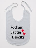 kocham babcię i dziadka śliniak niemowlęcy kolor szary 002