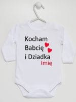 kocham babcię i dziadka z imieniem body z długim rękawem kolor biały 003