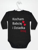 kocham babcię i dziadka z imieniem body z długim rękawem kolor czarny 003