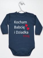 kocham babcię i dziadka z imieniem body z długim rękawem kolor granatowy 003