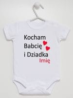 kocham babcię i dziadka z imieniem body z krótkim rękawem kolor biały 003