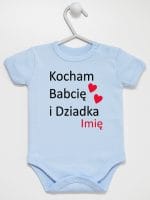 kocham babcię i dziadka z imieniem body z krótkim rękawem kolor błękitny 003