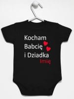 kocham babcię i dziadka z imieniem body z krótkim rękawem kolor czarny 003