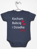 kocham babcię i dziadka z imieniem body z krótkim rękawem kolor granatowy 003