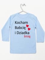 kocham babcię i dziadka z imieniem koszulka z długim rękawem kolor błękitny 003