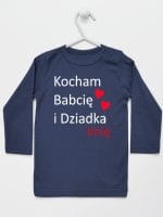 kocham babcię i dziadka z imieniem koszulka z długim rękawem kolor granatowy 003