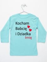 kocham babcię i dziadka z imieniem koszulka z długim rękawem kolor miętowy 003
