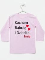 kocham babcię i dziadka z imieniem koszulka z długim rękawem kolor różowy 003