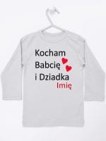 kocham babcię i dziadka z imieniem koszulka z długim rękawem kolor szary 003