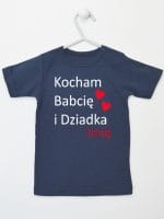 kocham babcię i dziadka z imieniem koszulka z krótkim rękawem kolor granatowy 003