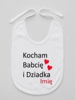kocham babcię i dziadka z imieniem śliniak niemowlęcy kolor biały 003
