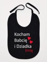 kocham babcię i dziadka z imieniem śliniak niemowlęcy kolor czarny 003