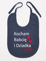 kocham babcię i dziadka z imieniem śliniak niemowlęcy kolor granatowy 003