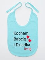 kocham babcię i dziadka z imieniem śliniak niemowlęcy kolor miętowy 003