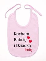 kocham babcię i dziadka z imieniem śliniak niemowlęcy kolor różowy 003