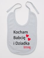 kocham babcię i dziadka z imieniem śliniak niemowlęcy kolor szary 003