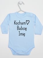 kocham babcię z imieniem body z długim rękawem kolor błękitny 110 kocham babcię z imieniem body z długim rękawem kolor błękitny 110
