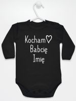 kocham babcię z imieniem body z długim rękawem kolor czarny 110 kocham babcię z imieniem body z długim rękawem kolor czarny 110