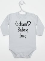 kocham babcię z imieniem body z długim rękawem kolor szary 110 kocham babcię z imieniem body z długim rękawem kolor szary 110