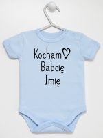 kocham babcię z imieniem body z krótkim rękawem kolor błękitny 110 kocham babcię z imieniem body z krótkim rękawem kolor błękitny 110