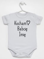 kocham babcię z imieniem body z krótkim rękawem kolor szary 110 kocham babcię z imieniem body z krótkim rękawem kolor szary 110