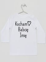 kocham babcię z imieniem koszulka z długim rękawem kolor biały 110