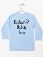 kocham babcię z imieniem koszulka z długim rękawem kolor błękitny 110