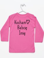 kocham babcię z imieniem koszulka z długim rękawem kolor ciemny różowy 110