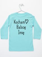 kocham babcię z imieniem koszulka z długim rękawem kolor miętowy 110