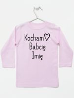 kocham babcię z imieniem koszulka z długim rękawem kolor różowy 110