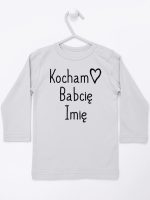 kocham babcię z imieniem koszulka z długim rękawem kolor szary 110